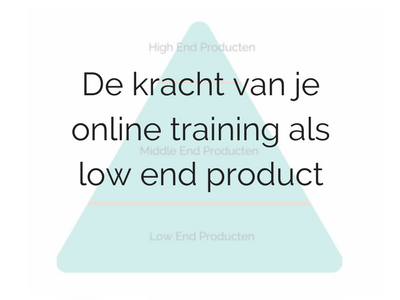 De kracht van je online training als low end product